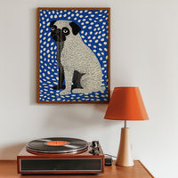 Pug  Polka Dot Wall Art, Pop Art Dog Modern Canvas Animal Print Gift Decor