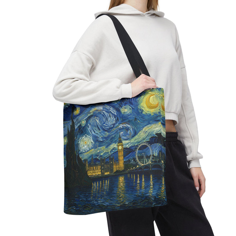 London Starry Night Tote Bag | Van Gogh Style Nightscape