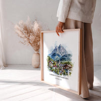 Garmisch Partenkirchen Germany Watercolor Wall Art Print, Custom Travel Poster, World Locations Keepsake Gift
