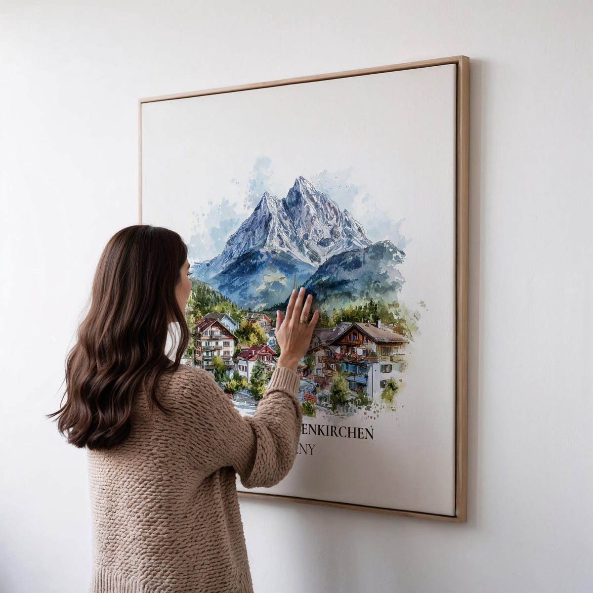Garmisch Partenkirchen Germany Watercolor Wall Art Print, Custom Travel Poster, World Locations Keepsake Gift
