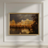 Vienna Wall art Painting, Schonbrunn Painterly Print, Large Size Canvas Travel Gift Home Decor