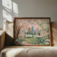 Atlanta Spring Wall Art, Cherry Blossom Floral Georgia Travel Gift Decor Large Print