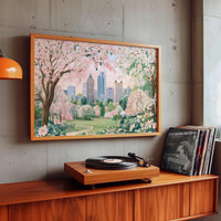 Atlanta Spring Wall Art, Cherry Blossom Floral Georgia Travel Gift Decor Large Print
