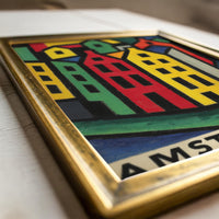 Amsterdam Abstract Cubist Wall Art, Modern Colorful Travel Decor Gift, Netherlands Architecture City Print
