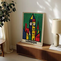 Big Ben Abstract Cubist Wall Art, Modern Colorful Travel Decor Gift, London Architecture City Print