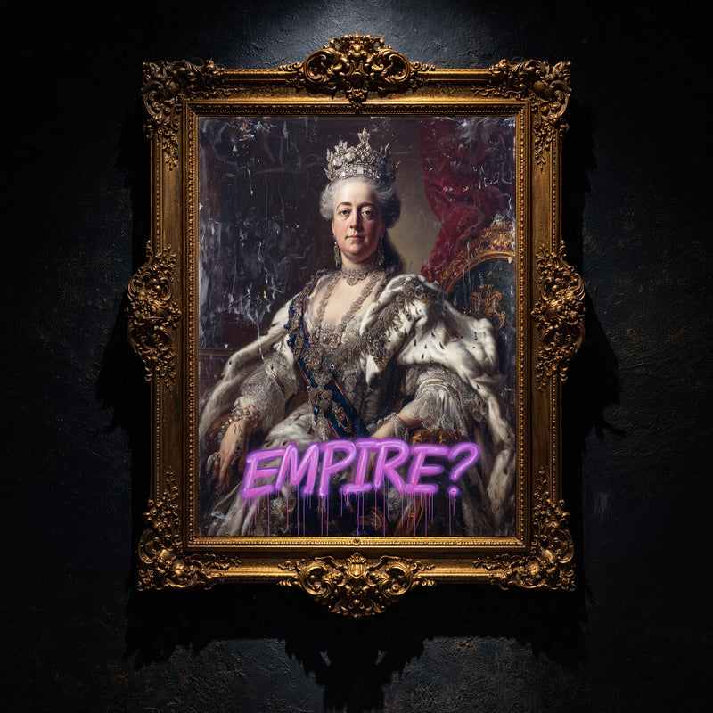 Catherine Great Modern Wall art, Empire Oil Painting Graffiti Pop Art Print, Historic Portrait