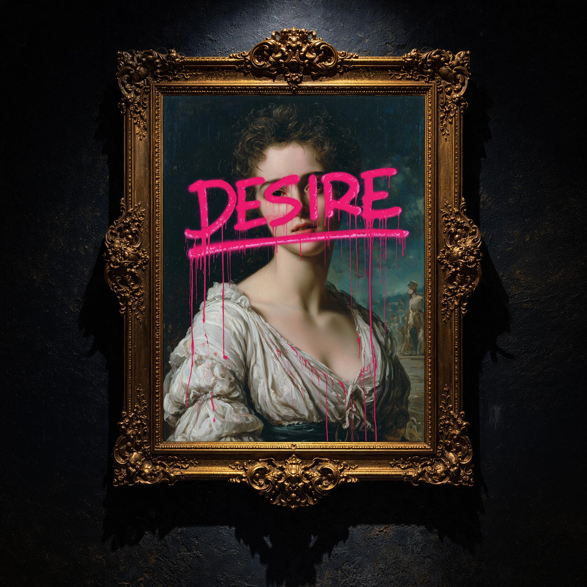 Desire Modern Wall art, Classical Oil Painting Graffiti Pop Art Print, Historic Portrait