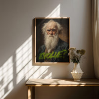 Darwin Modern Wall art, Classical Oil Painting Graffiti Pop Art Print, Historic Portrait