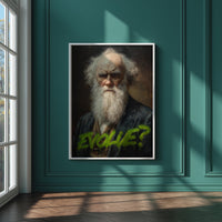 Darwin Modern Wall art, Classical Oil Painting Graffiti Pop Art Print, Historic Portrait
