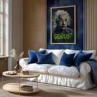 Einstein Portrait Modern Wall art, Classical Oil Painting Graffiti Pop Art Print, Historic