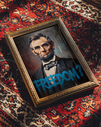 Lincoln Modern Wall art, Classical Oil Painting Graffiti Pop Art Print, Historic Portrait