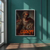 Greek Soldier Modern Wall art, Oil Painting Graffiti Pop Art Print, Glory Historic Portrait