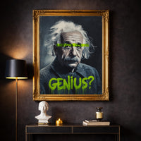 Einstein Portrait Modern Wall art, Classical Oil Painting Graffiti Pop Art Print, Historic