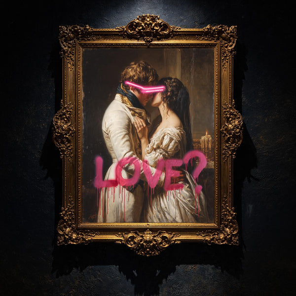 Couple Love Modern Wall art, Classical Oil Painting Graffiti Pop Art Print, Historic Portrait