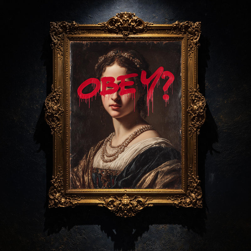 Obey Modern Wall art, Classical Oil Painting Graffiti Pop Art Print, Historic Portrait