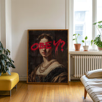 Obey Modern Wall art, Classical Oil Painting Graffiti Pop Art Print, Historic Portrait