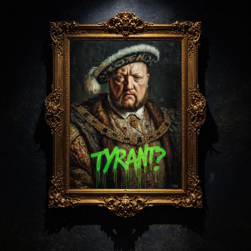 King Henry Modern Wall art, Tyrant Oil Painting Graffiti Pop Art Print, Historic Portrait