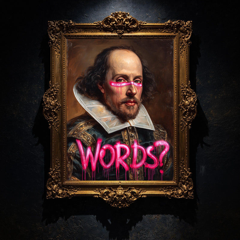 Shakespeare Modern Wall art, Classical Oil Painting Graffiti Pop Art Print, Historic Portrait