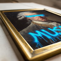 Mozart Modern Wall art, Classical Oil Painting Graffiti Pop Art Print, Historic Portrait