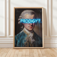 Mozart Portrait Modern Wall art, Classical Oil Painting Graffiti Pop Art Print, Historic