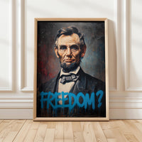 Lincoln Modern Wall art, Classical Oil Painting Graffiti Pop Art Print, Historic Portrait