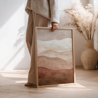 Desert Neutral Abstract Landscape Wall Art, Japandi Minimalist Tones Print, Scandinavian Modern Boho Decor