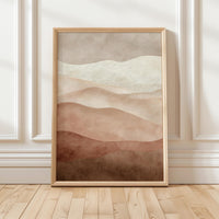 Desert Neutral Abstract Landscape Wall Art, Japandi Minimalist Tones Print, Scandinavian Modern Boho Decor