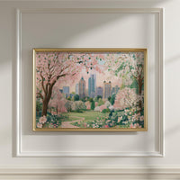 Atlanta Spring Wall Art, Cherry Blossom Floral Georgia Travel Gift Decor Large Print
