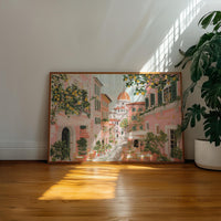 Florence Spring Wall Art, Cherry Blossom Floral Italy Travel Gift Decor Large Print Painting