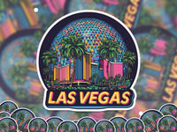 Las Vegas Sphere Sticker, Vintage kindle Scrapbook Decal, Kiss-Cut Vinyl Waterproof, Travel Collection