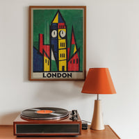 Big Ben Abstract Cubist Wall Art, Modern Colorful Travel Decor Gift, London Architecture City Print