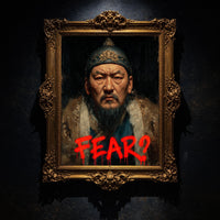 Genghis Khan Modern Wall art, Classical Oil Painting Graffiti Pop Art Print, Historic Portrait