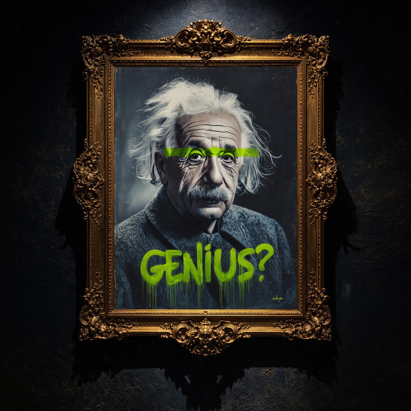 Einstein Portrait Modern Wall art, Classical Oil Painting Graffiti Pop Art Print, Historic