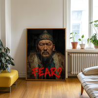 Genghis Khan Modern Wall art, Classical Oil Painting Graffiti Pop Art Print, Historic Portrait