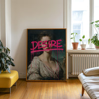 Desire Modern Wall art, Classical Oil Painting Graffiti Pop Art Print, Historic Portrait