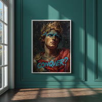 Alexander the Great Modern Wall art, Oil Painting Graffiti Pop Art Print, Historic Portrait