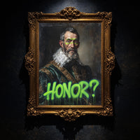 Renaissance Portrait Modern Wall art, Classical Oil Painting Graffiti Pop Art Print, Historic Honor