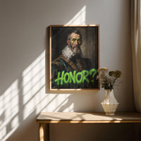 Renaissance Portrait Modern Wall art, Classical Oil Painting Graffiti Pop Art Print, Historic Honor