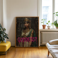 Cleopatra Goddess Modern Wall art, Classical Oil Painting Graffiti Pop Art Print, Historic Portrait