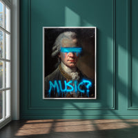 Mozart Modern Wall art, Classical Oil Painting Graffiti Pop Art Print, Historic Portrait