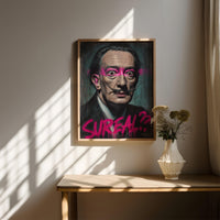 Dali Modern Wall art, Surreal Oil Painting Graffiti Pop Art Print, Historic Surreal Portrait