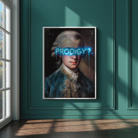 Mozart Portrait Modern Wall art, Classical Oil Painting Graffiti Pop Art Print, Historic