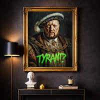 King Henry Modern Wall art, Tyrant Oil Painting Graffiti Pop Art Print, Historic Portrait