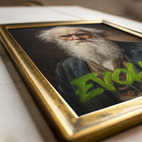 Darwin Modern Wall art, Classical Oil Painting Graffiti Pop Art Print, Historic Portrait