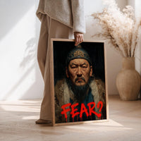 Genghis Khan Modern Wall art, Classical Oil Painting Graffiti Pop Art Print, Historic Portrait