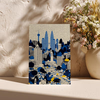 Kuala Lumpur Malaysia Greeting Card, Scandinavian Style Minimal Travel Illustration Blank Card Art Gift