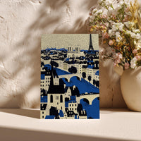 Paris France Greeting Card, Scandinavian Style Minimal Travel Illustration Blank Card Art Gift