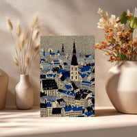 Riga Latvia Greeting Card, Scandinavian Style Minimal Travel Illustration Blank Card Art Gift
