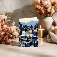 Alhambra Spain Greeting Card, Scandinavian Style Minimal Travel Illustration Blank Card Art Gift