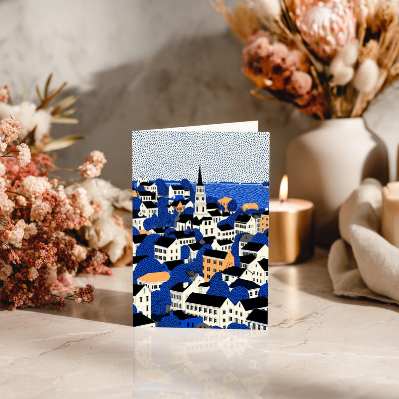 Charleston South Carolina Greeting Card, Scandinavian Style Minimal Travel Illustration Blank Card Art Gift